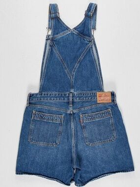 Levi's Blue Denim Short Overalls Urban Renewal One-Of-A-Kind Dungaree Small